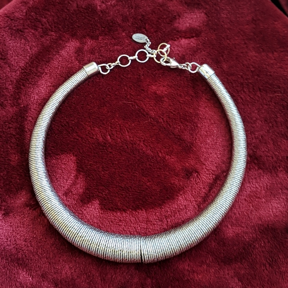 Silver Halfmoon Collar Necklace
